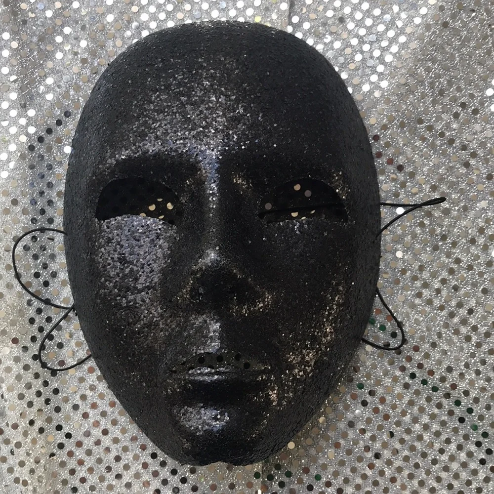 Black Glitter Full Face Mask